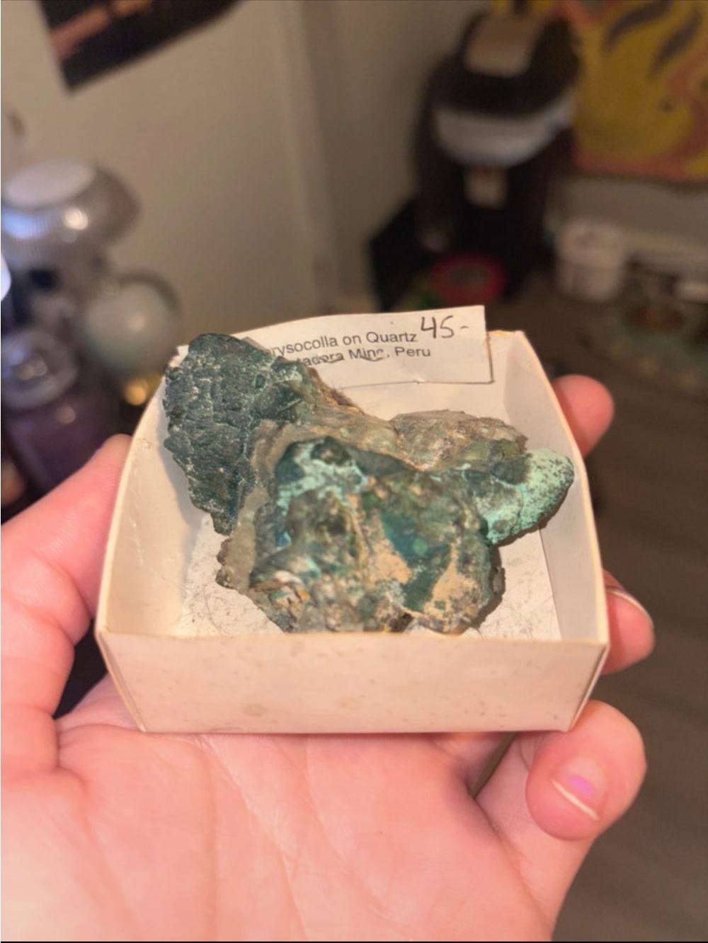 Chrysocolla on Quartz